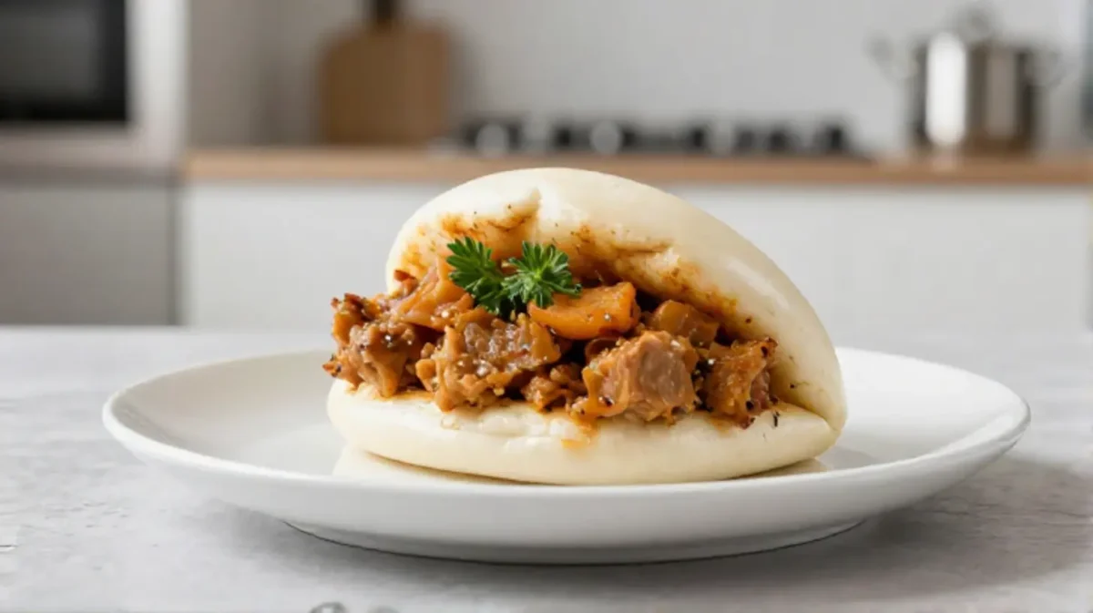 Heerlijke broodje bapao bereid in de Heteluchtfriteuse, perfect voor een snelle hap.