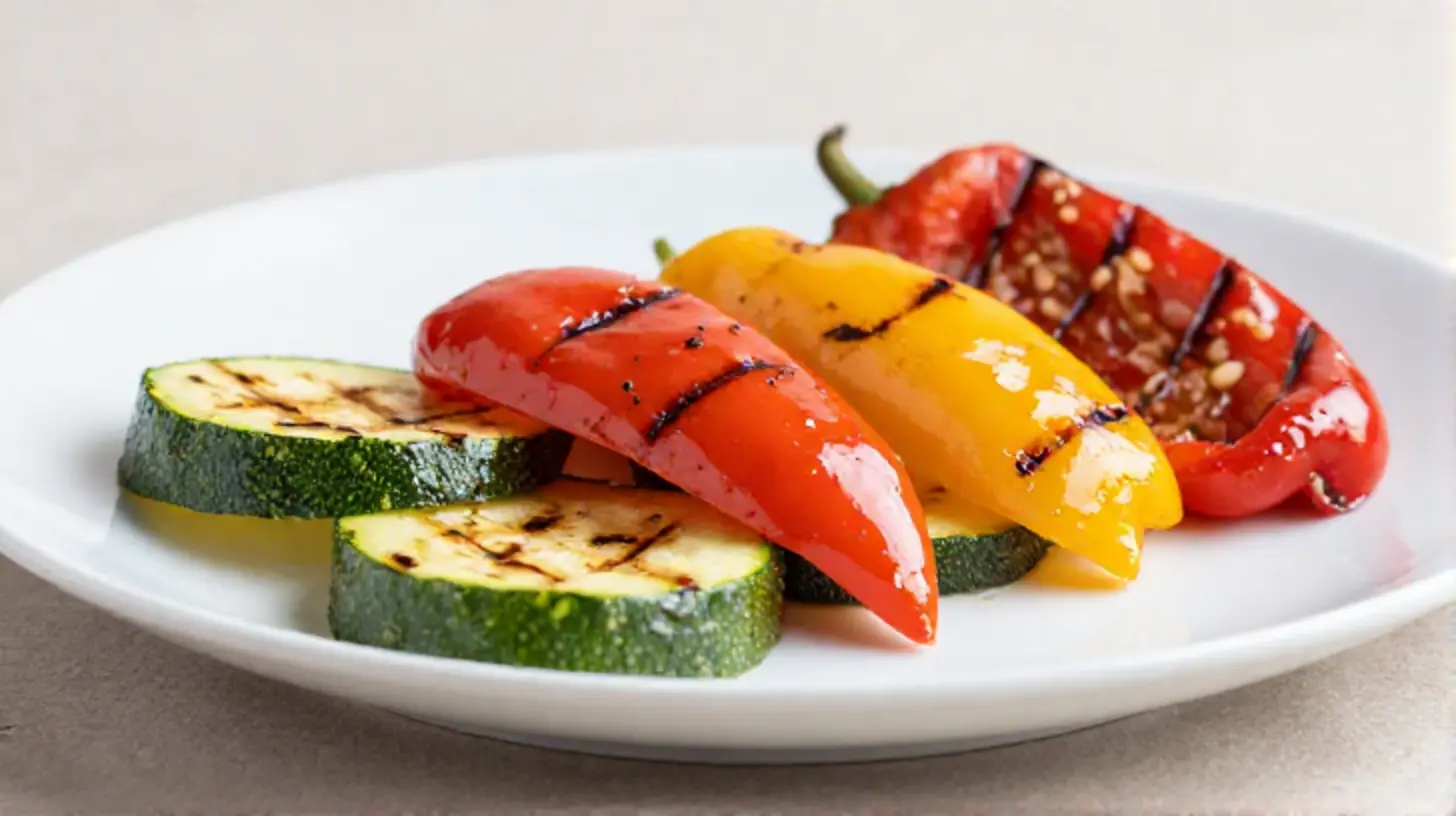 Heerlijke courgette en paprika bereid in de Airfryer voor een gezonde maaltijd.