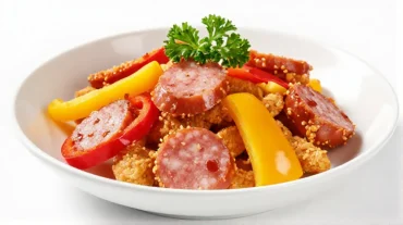 Heerlijk leczo met verse groente en kruiden, bereid in de Airfryer.
