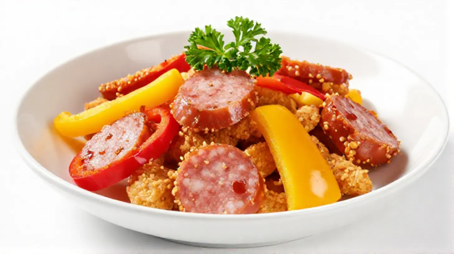 Heerlijk leczo met verse groente en kruiden, bereid in de Airfryer.