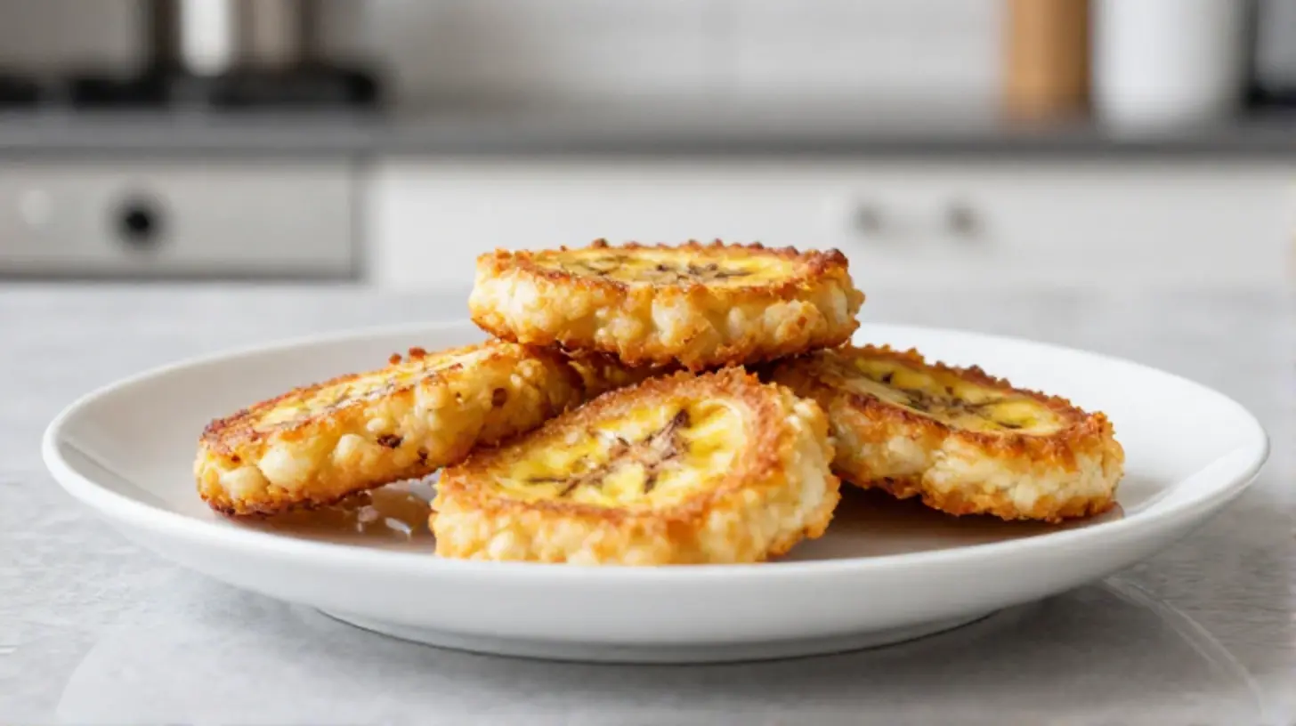 Heerlijke pisang goreng in de Heteluchtfriteuse, perfect krokant en vol smaak.