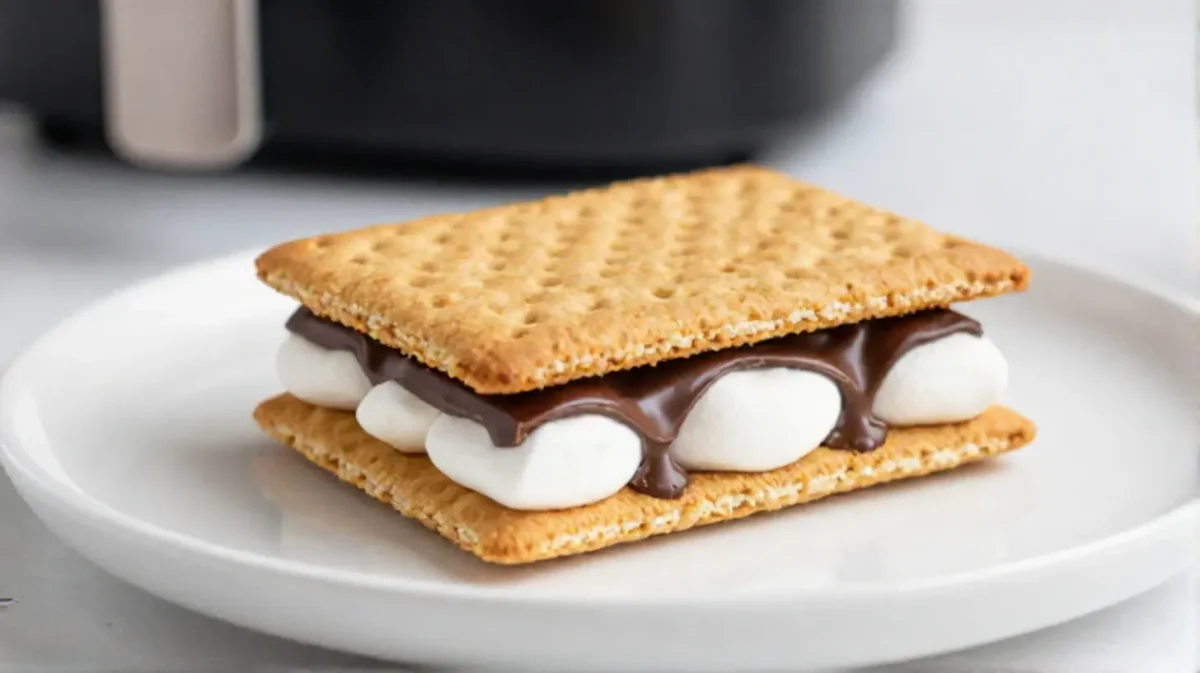 Heerlijke s'mores gemaakt in de Heteluchtfriteuse, perfect voor een gezellig avondje.