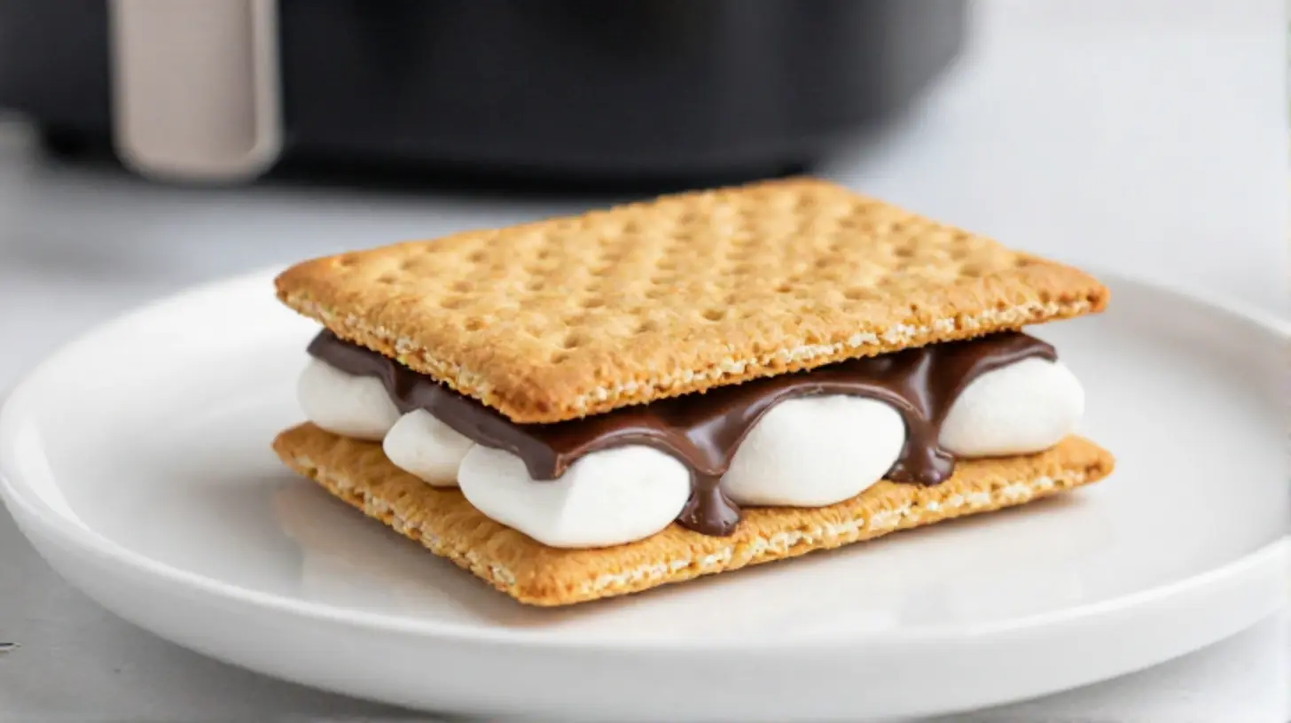 Heerlijke s'mores gemaakt in de Heteluchtfriteuse, perfect voor een gezellig avondje.