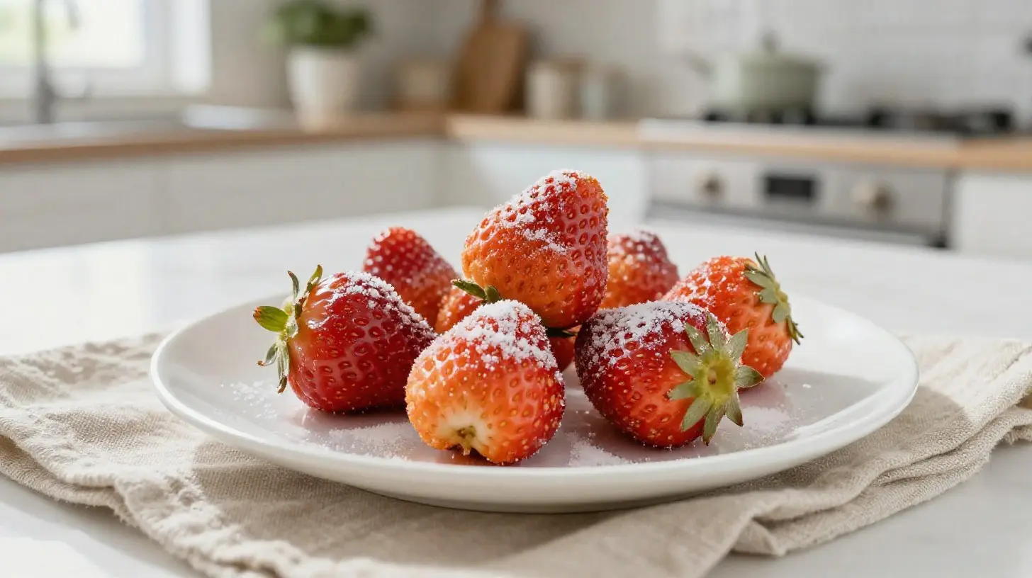 Heerlijke zoete aardbeien bereid in de Airfryer voor een unieke smaakervaring.