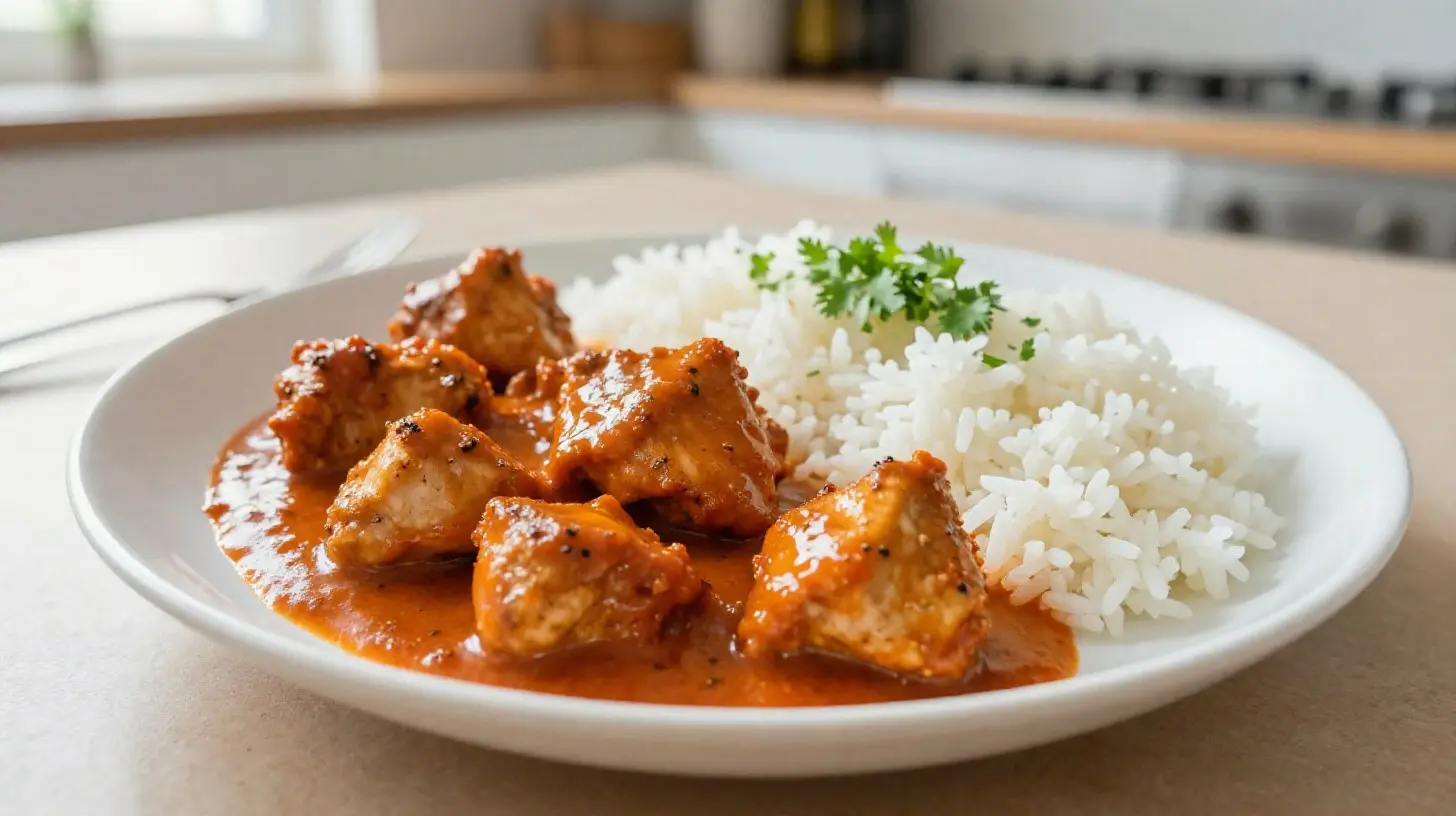 Heerlijke butter chicken bereid in de Airfryer voor een mals en sappig resultaat.