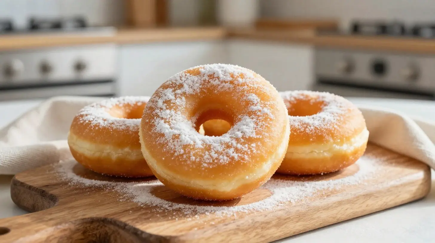 Smaakvolle donut gaten bereidt in de Airfryer voor een gezondere snack.