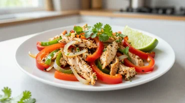 Heerlijke fajita's bereid in de Airfryer met kleurrijke groenten en malse kip.