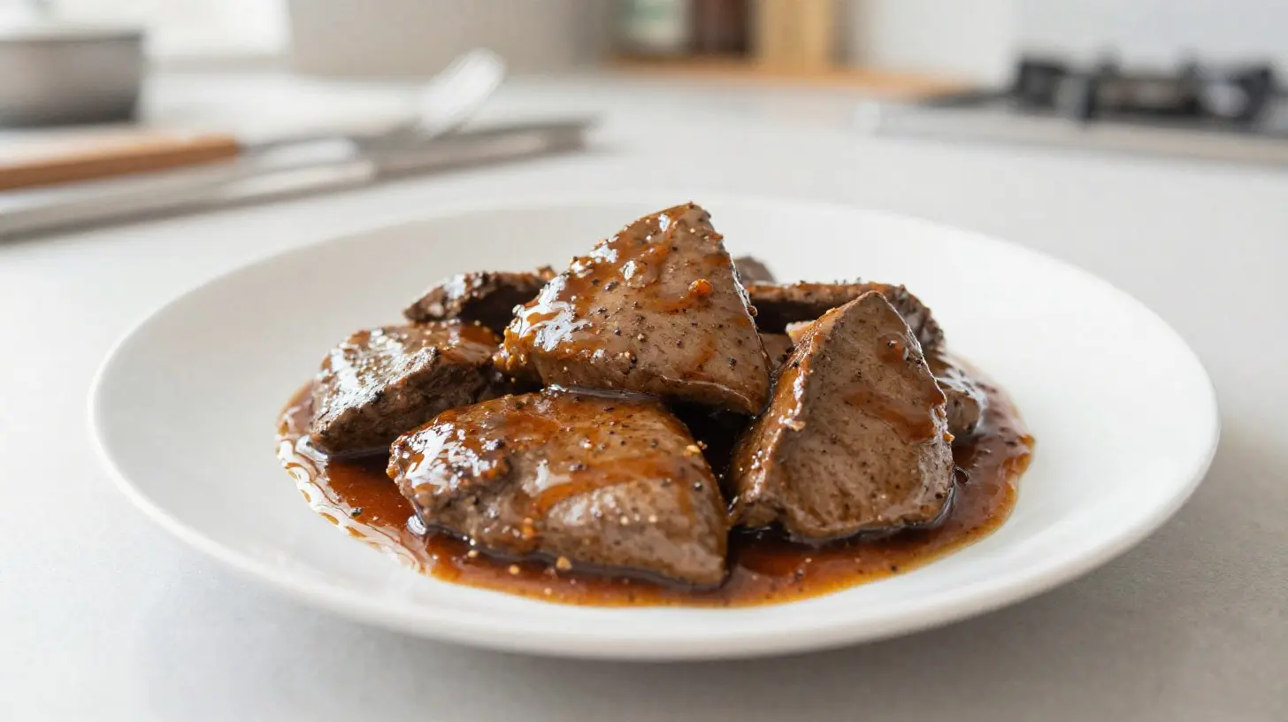 Gouden kippenlever bereid in de Airfryer voor een gezonde maaltijd.