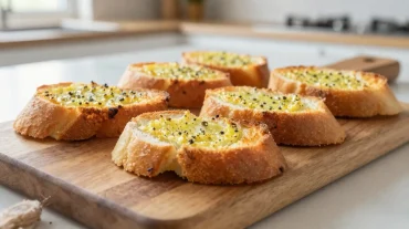 Heerlijk knoflookbrood bereid in de Airfryer met een krokante korst.