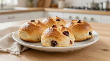Heerlijke krentenbollen gebakken in de Airfryer voor een perfecte textuur.