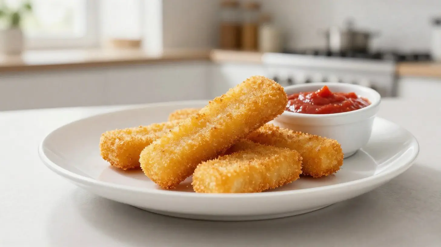 Heerlijke mozzarella sticks perfect bereid in de Airfryer voor een krokante bite.