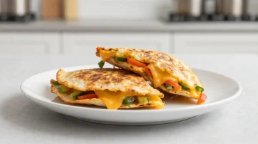Heerlijke quesadilla in de Airfryer met gesmolten kaas en verse groenten.
