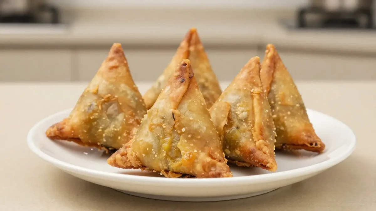 Heerlijke samosa's in de airfryer met knapperige textuur en volle smaak.