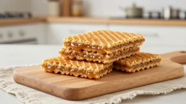 Heerlijke stroopwafel bereid in de Airfryer voor een krokante bite.