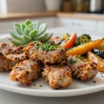 Heerlijk malse stukken vlees bereid in de airfryer voor een perfecte krokante korst.