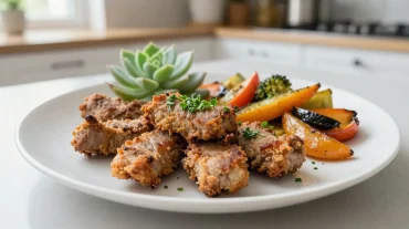 Heerlijk malse stukken vlees bereid in de airfryer voor een perfecte krokante korst.