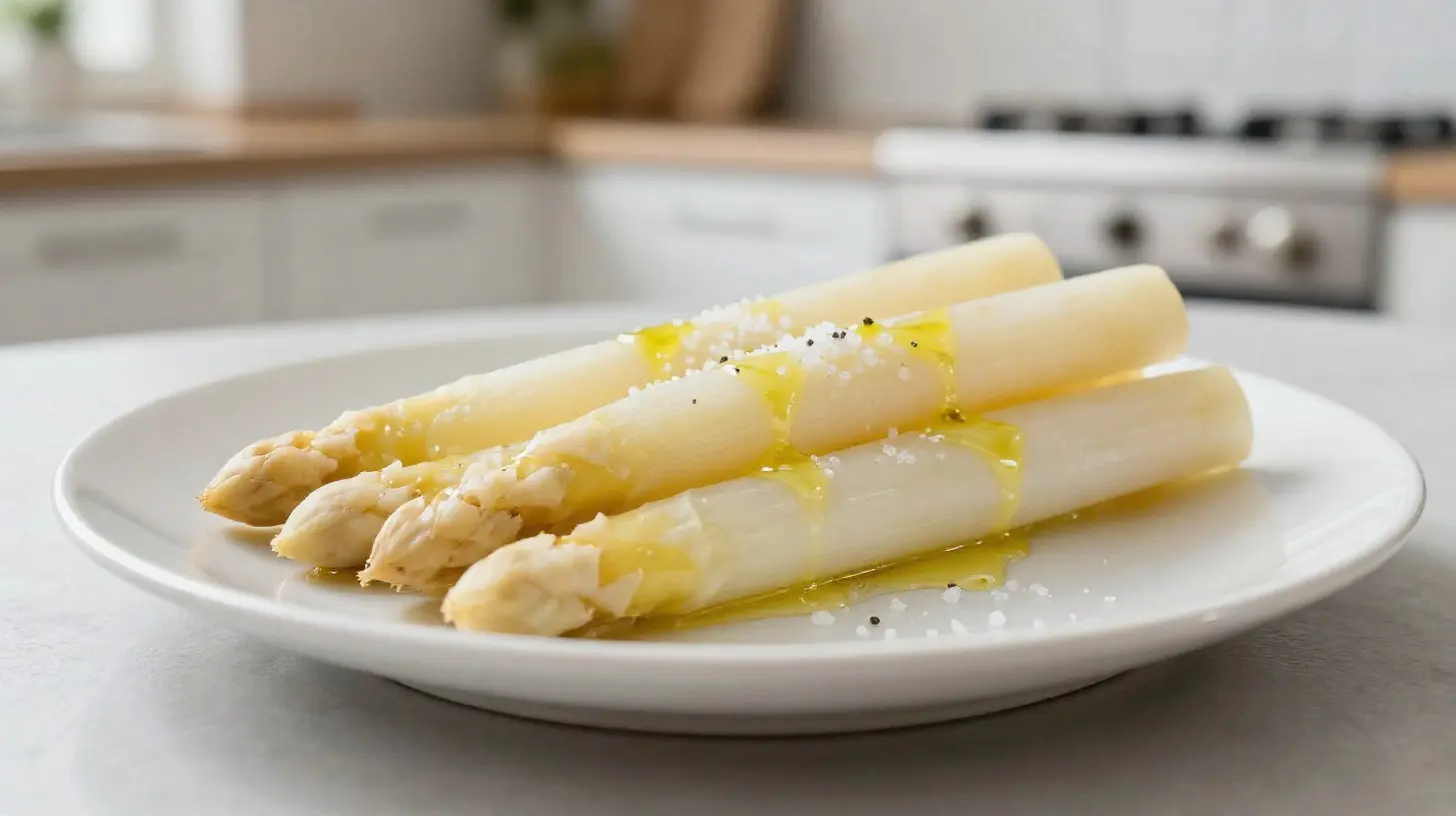 Heerlijke witte asperges bereid in de Airfryer voor een perfecte knapperigheid.