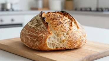 Vers zuurdesem brood gebakken in de Airfryer met een krokante korst.