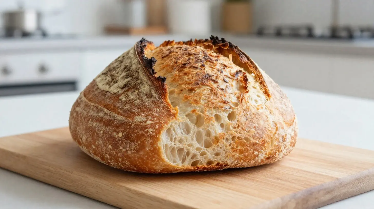 Vers zuurdesem brood gebakken in de Airfryer met een krokante korst.