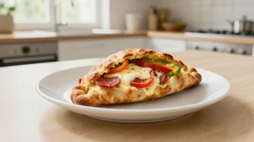 Heerlijke calzone in de Airfryer, perfect goudbruin en knapperig.