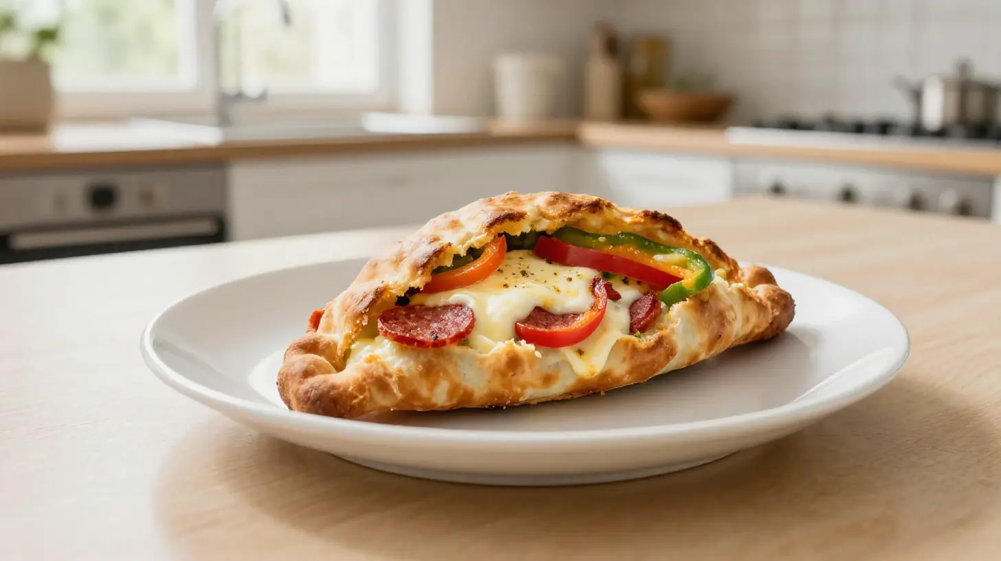 Heerlijke calzone in de Airfryer, perfect goudbruin en knapperig.