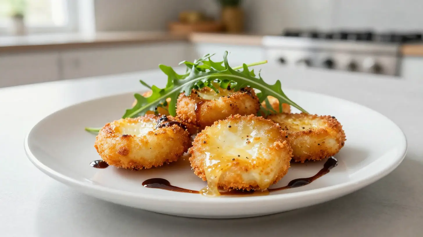 Heerlijke geitenkaas bereid in de Airfryer voor een knapperig resultaat.