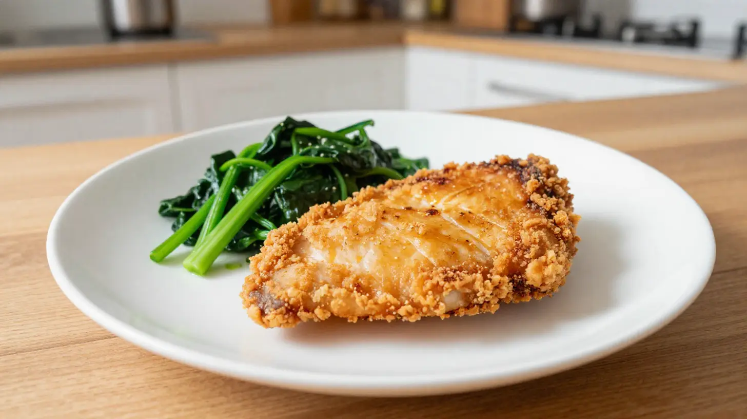 Heerlijke kip met spinazie bereid in de Airfryer voor een perfecte maaltijd.