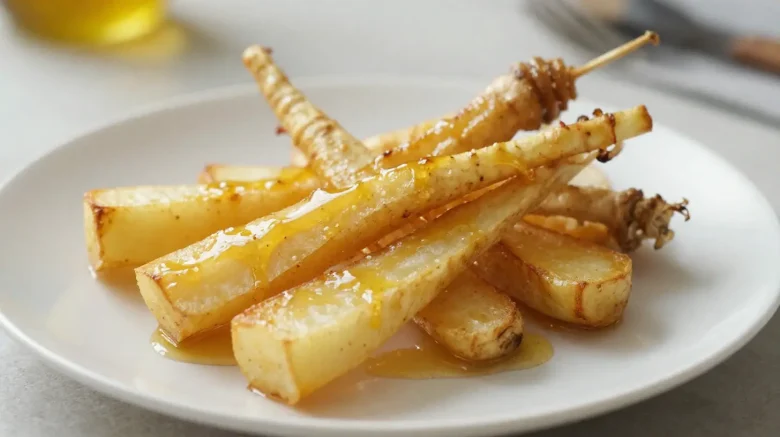 Geroosterde pastinaak met honing bereid in de Airfryer voor een heerlijke smaak.