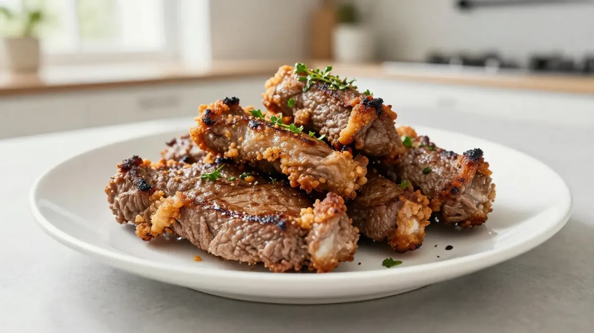 Heerlijk rundvlees bereid in de Airfryer met perfect krokante buitenkant.