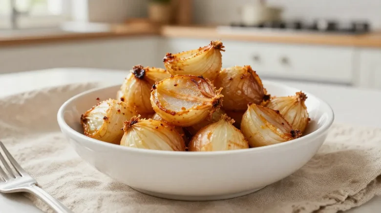 Geroosterde sjalot in de Airfryer met een heerlijke, gekarameliseerde smaak.